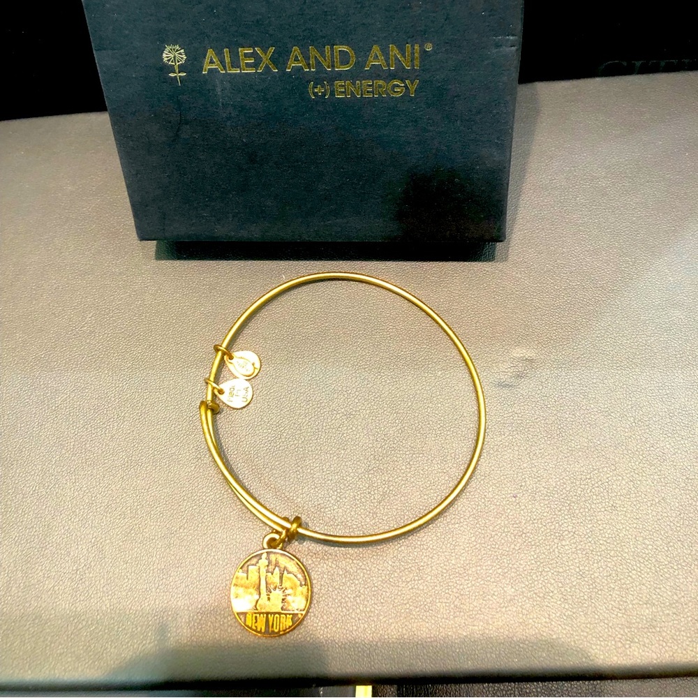 Alex and Ani NY Gold tone bangle
